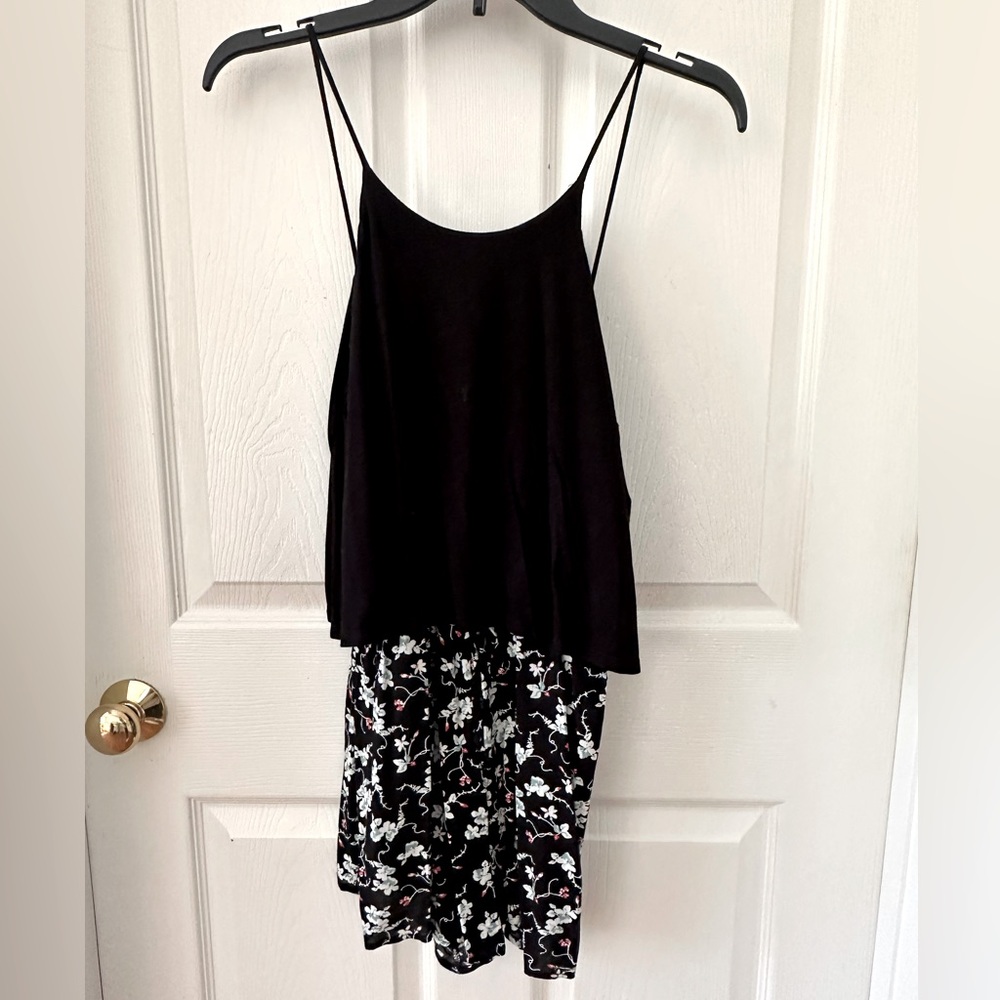 Women’s Black and Floral Romper